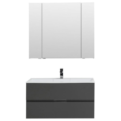 Мебель для ванной Aquanet Алвита 100 серый антрацит