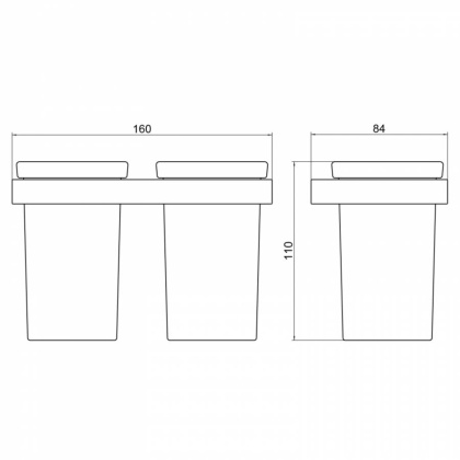 Стакан для зубных щеток двойной Timo Petruma 15234/00 хром