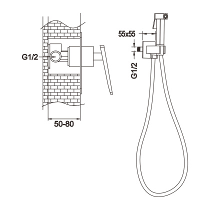 Гигиенический душ со смесителем Rose R1605Q, бронза Гигиенический душ со смесителем Rose R1605Q, бронза