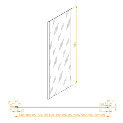 Боковая панель RGW Z-050-2Gr 1000