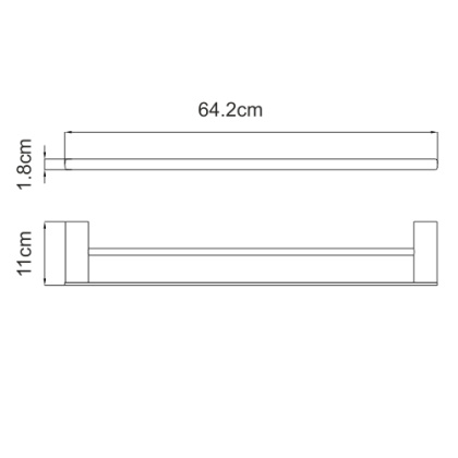 Держатель полотенец двойной Sauer , 64,2х1,8х11 см, цвет золото, K-7940