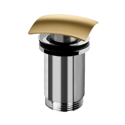 CZR-B-SCQ-01 Донный клапан с квадратной крышкой с системой "Клик-клак" с переливом, исполнение хром