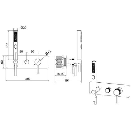 Смеситель для душа Allen Brau Priority 5.31009-BN (с внутренней частью) никель браш Смеситель для душа Allen Brau Priority 5.31009-BN (с внутренней частью) никель браш