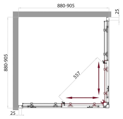 Душевой уголок BelBagno SELA-A-2-90-C-Cr Душевой уголок BelBagno SELA-A-2-90-C-Cr
