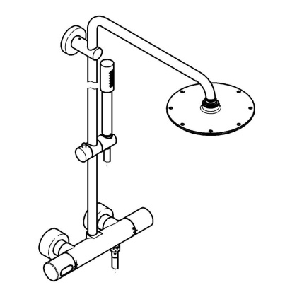 Душевая система GROHE Rainshower 210 с термостатическим смесителем, хром (27032001)