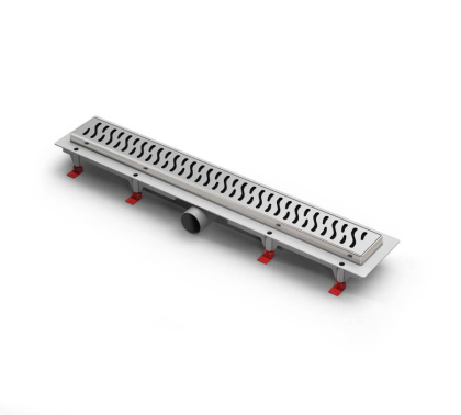 Душевой лоток 65 см Creto Zigzag CRE-650 ZN с решеткой, хром