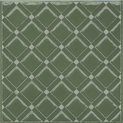 Декор Бахия 1 зелёный глянцевый 9,8x9,8x0,7