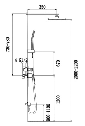 Душевая система Timo Helmi SX-4069/00-16SM скрытого монтажа, хром-белый Душевая система Timo Helmi SX-4069/00-16SM скрытого монтажа, хром-белый