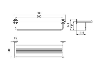 Полка для полотенец Timo Nelson 150058/00 chrome
