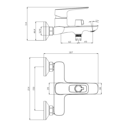 Смеситель д/ванны ARTIS, арт. 06201AT Смеситель д/ванны ARTIS, арт. 06201AT