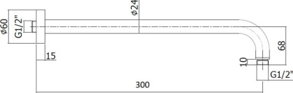 Держатель для верхнего душа Paffoni Lusso ZSOF035NO Держатель для верхнего душа Paffoni Lusso ZSOF035NO