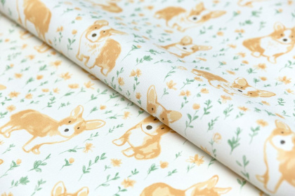 Обои виниловые Уик-энд мотив, жёлто-зелёный корги