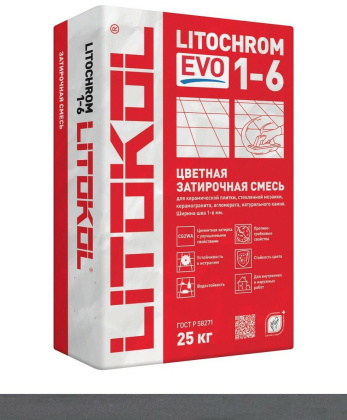 Затирка цементная LITOCHROM 1-6 EVO LE.135 антрацит 25кг