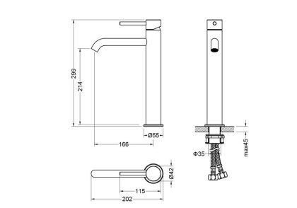 Смеситель для раковины 215, без донного клапана AQUATEK AQ1304CR ЕВРОПА