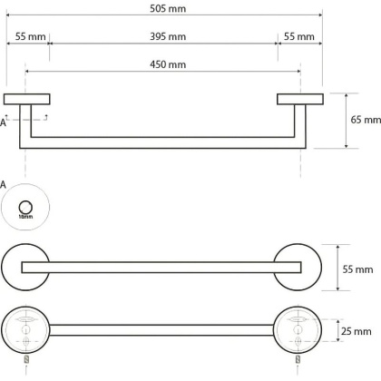 Держатель полотенца 505 мм