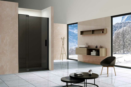 Душевая дверь Extra VDP-1E1112CGB, 1100/1200, черный, стекло тонированное