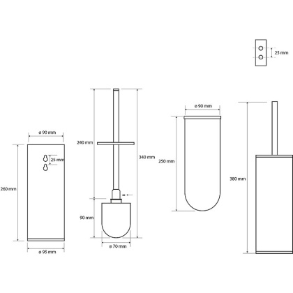 Ёршик металл подвесной/напольный, щётка белая Ёршик металл подвесной/напольный, щётка белая
