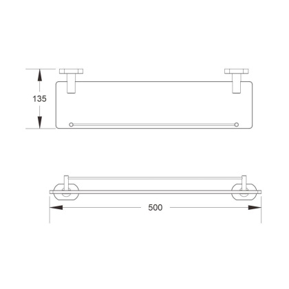 Полка стеклянная, SG5119T Shevanik, Оружейная сталь