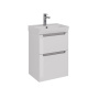 Тумба Lemark BUNO 50см под 1 раковину, подвесная/напольная, 2 ящика, цвет корпуса, фасада: Белый глянец