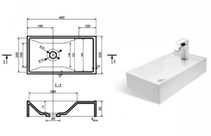 Раковина Мини 22*40, шт
