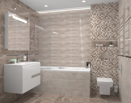 Плитка настенная 17-10-06-493 Polaris серый рельеф 20*60 (10шт/1,2м2), м2