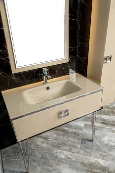 Столешница стекло 100см моноблок Капучино (Lucido)