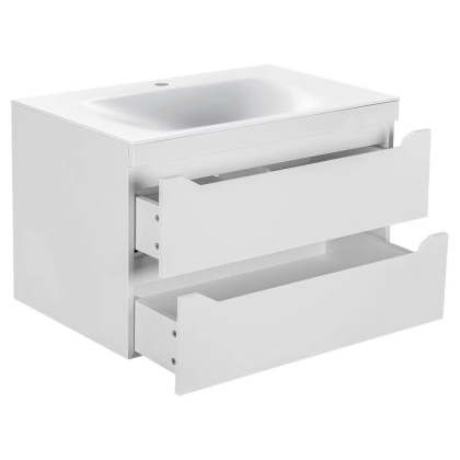 База под раковину Fine 800 подвесная, 2 выкатных ящика soft close, G.White База под раковину Fine 800 подвесная, 2 выкатных ящика soft close, G.White