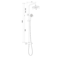 Смеситель для душа с термостатом и верхним душем, ЧЕРНЫЙ, TERMO, арт. 34291TMB