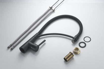 Смеситель для кухни латунь, черный S743H-3