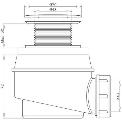 Сифон для ванны и душевого поддона OMNIRES WB01XCR (хром)
