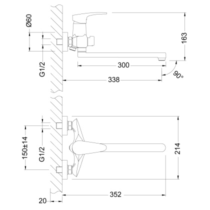 Смеситель Lemark Linara LM0451C универсальный Смеситель Lemark Linara LM0451C универсальный