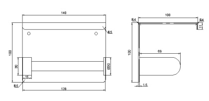 Держатель туалетной бумаги с полкой RUSH Edge, 10х14х10 см, цвет бронза,  ED77141 Bronze