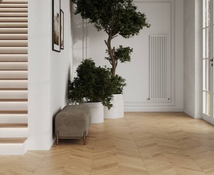 Вуд Латина Миле Шеврон Керамогранит бежевый 60х120 матовый гравированный