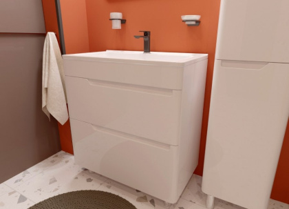 Тумба напольная под умывальник Kare Luxe 800х450 2 ящика (ШхГхВ) 798х446х860 Тумба напольная под умывальник Kare Luxe 800х450 2 ящика (ШхГхВ) 798х446х860