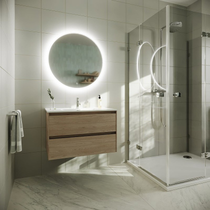 Тумба подвесная SANCOS Cento 790х450х500, c двумя ящиками оснащенными доводчиками,карпатская ель, арт. CN80KE