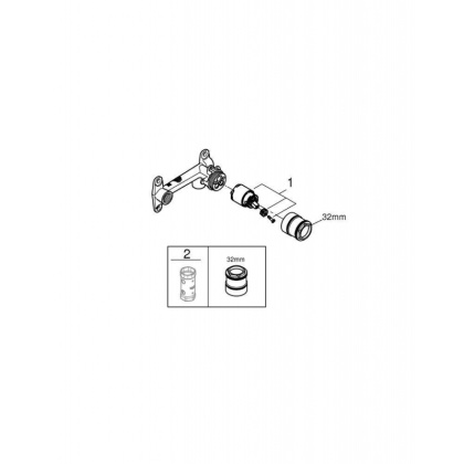 Встраиваемый универсальный механизм, GROHE, однорычажный, (32635000)