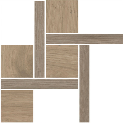 Декор Альберони 2 мозаичный коричневый светлый матовый обрезной 27,5x27,5x0,9