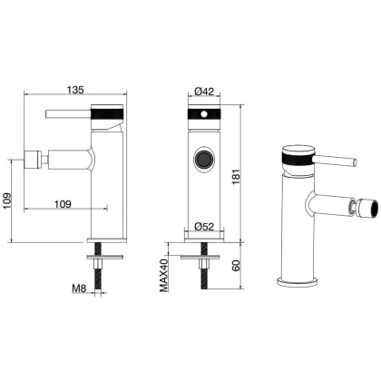 Смеситель для биде Allen Brau Priority 5.31004-BN никель браш