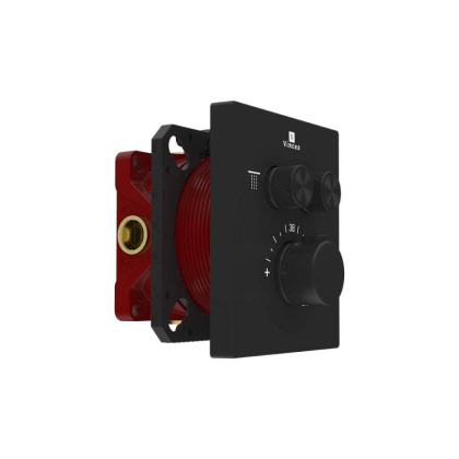 Встраиваемый смеситель для душа VSCV-321T-MMB двухфункциональный, термостатический, черный