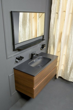 Тумба без раковины Vallessi 100*46cm DARK OAK мат. 2 полки, 837-100-D Boheme