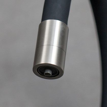 Смеситель для кухни с гибким изливом, с подключением к фильтру питьевой воды, латунь/никель/чёрный