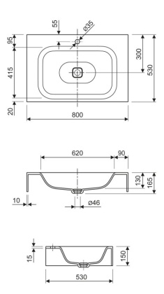TITAN-800-LVB-SOSPESO Консольная раковина из литьевого мрамора Цвет Белый 