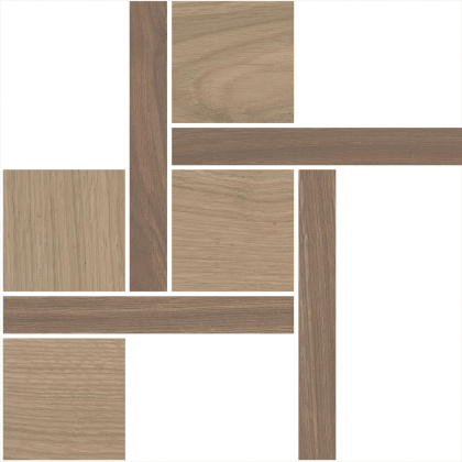 Декор Альберони 3 мозаичный коричневый матовый обрезной 27,5x27,5x0,9