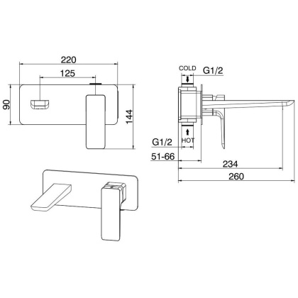 Смеситель для раковины Allen Brau Infinity 5.21003-00 (с внутренней частью) хром
