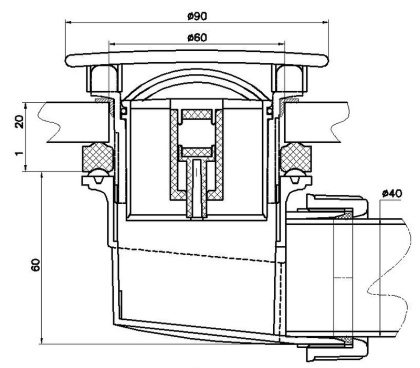 Сифон для душевого поддона RGW Velplex QYD-06 18241106-01 Хром