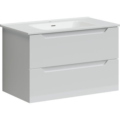 Тумба подвесная SANCOS Norma 2.0 790х450х500, c двумя ящиками оснащенными доводчиками, белый глянец , арт. NR2.080W