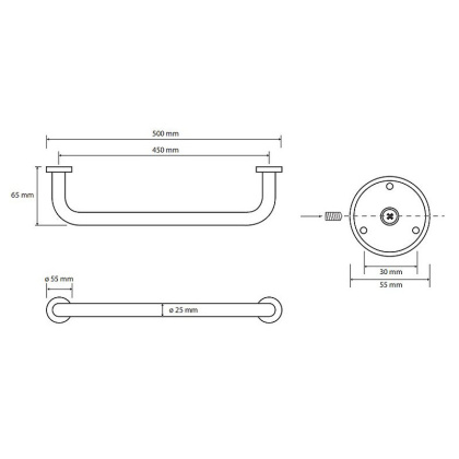 Поручень прямой 505 мм