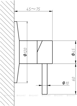 Смеситель для душа Aquanet Steel AF213-50S (с внутренней частью)