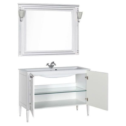 Мебель для ванной Aquanet Паола 120 белый/серебро (литьевой мрамор)