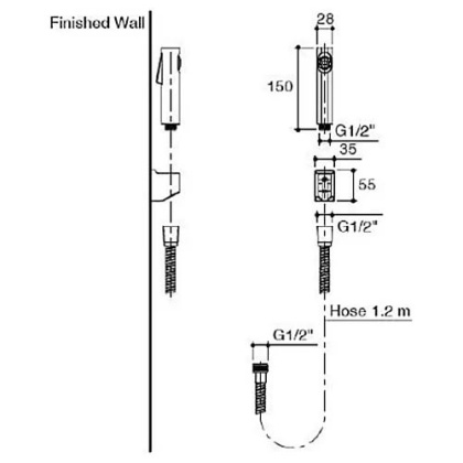 Гигиенический душ Jacob Delafon Cuff E98100-CP, шт Гигиенический душ Jacob Delafon Cuff E98100-CP, шт